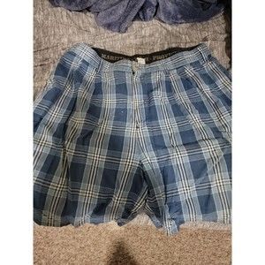 Vintage Tommy Hilfiger Men's Blue Plaid Casual Shorts Size 38